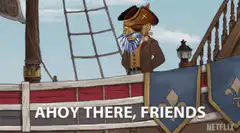Pirate waving ahoy there friends