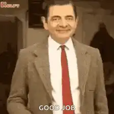 Mr. Bean gives a thumbs up