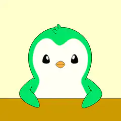 Green penguin says wow