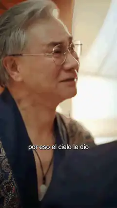 Old man speaks, young man reacts