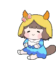 Chibi Alice sitting with closed eyes