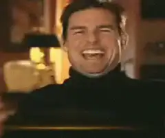 Tom Cruise laughing hysterically
