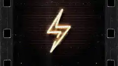 glowing lightning bolt on film strip