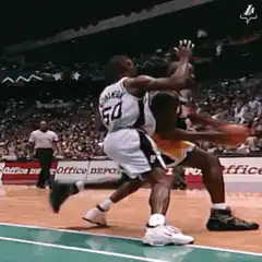 Shaquille O'Neal dunk over David Robinson