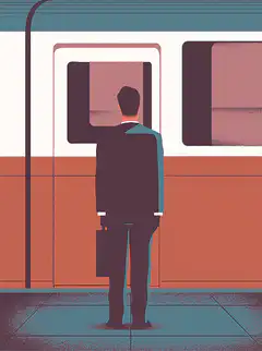 Man waiting for train