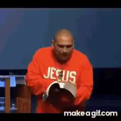 Pastor slams book and runs off stage