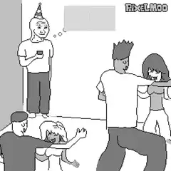 lonely guy at party