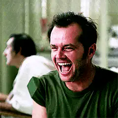 Jack Nicholson laughing maniacally