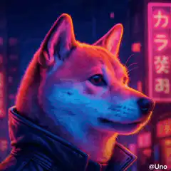 Cyberpunk Shiba Inu in Neon Rain