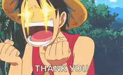 Luffy crying with sparkles