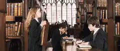 Hermione slams book on Harry and Ron