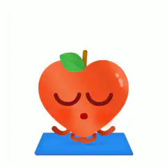 meditating apple emoji levitating