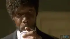 Samuel L. Jackson drinks and smiles