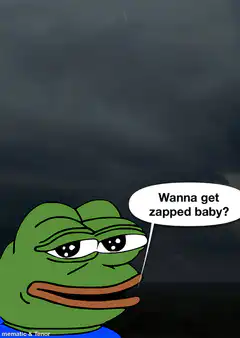 Pepe the Frog lightning zapped baby