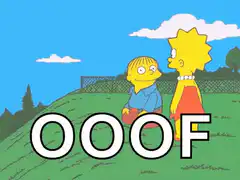 Ralph Wiggum falls down a hill