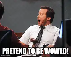 Pretend to be wowed