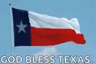 God Bless Texas flag waving