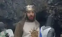 King Arthur tells his knights to run away