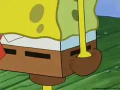 SpongeBob holding a stack of money