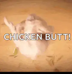 Raw chicken dancing butt