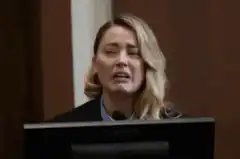 Amber Heard crying in court