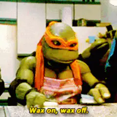 Michelangelo waxing on waxing off