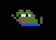pixel art frog waving