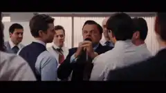 Leonardo DiCaprio singing into a microphone