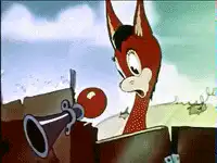 Wile E. Coyote gets hit by cannonball