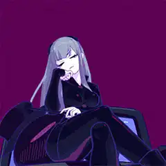 anime girl smoking in chair