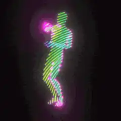 Neon silhouette dancing