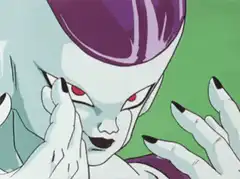 Frieza smirking and flexing