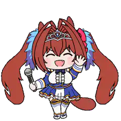 Chibi Umi waving with microphone