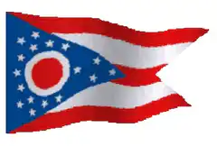 Ohio state flag waving