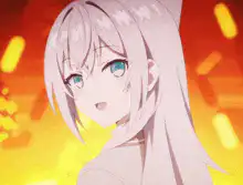 anime girl peace sign with stars