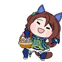 Chibi horse girl with candy basket