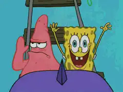 SpongeBob and Patrick in a boat
