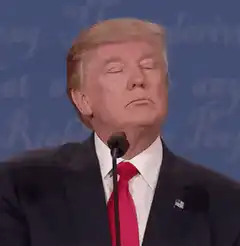 Donald Trump drinks water