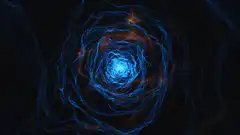 Blue and orange fractal tunnel