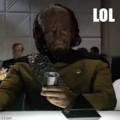 Worf laughing with LOL text