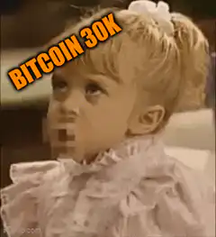 Angry toddler girl Bitcoin 30k