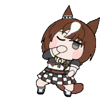 Chibi horse girl dancing