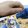 Hand grabbing anime girl