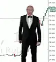 Vladimir Putin dancing with stock chart