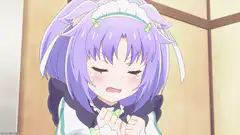 Anime girl blushing with hearts
