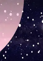 Anime girl under cherry blossom tree in space