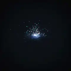 Blue sparks in dark