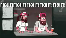 Two Bearded Guys Yelling Fight