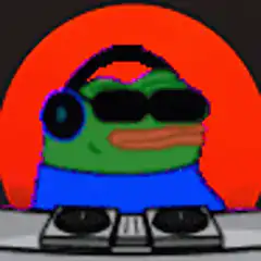 DJ Pepe Frog with Headphones
