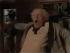 Old man screaming in shock